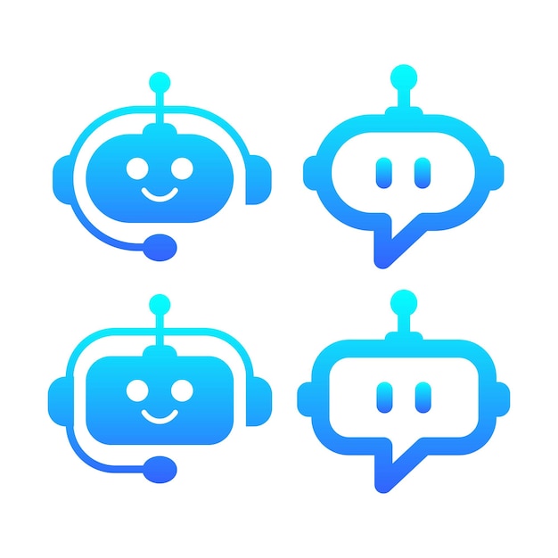 Ilustración vectorial del logotipo del bot de chat gradiente