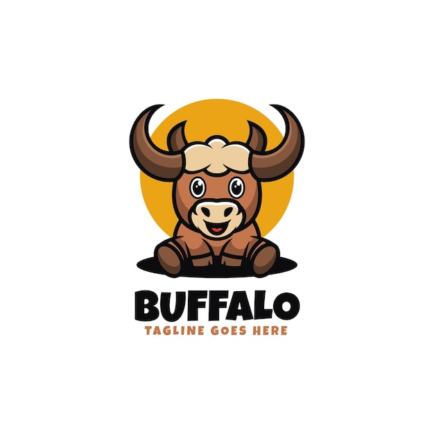 Ilustración vectorial del logotipo Buffalo Mascot Estilo de dibujos animados