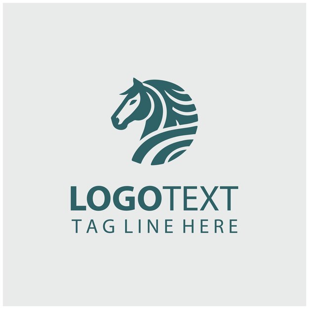 Ilustración vectorial del logotipo del caballo lineal