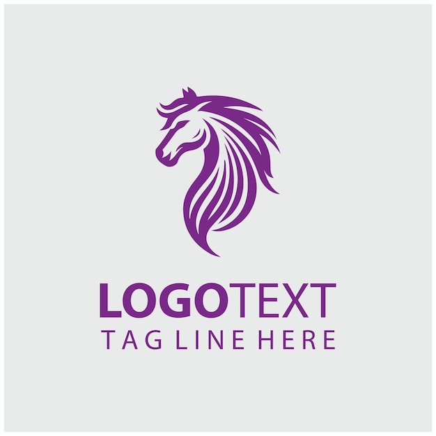 Ilustración vectorial del logotipo del caballo lineal