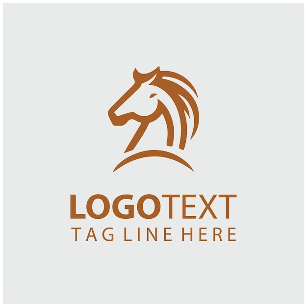 Ilustración vectorial del logotipo del caballo lineal