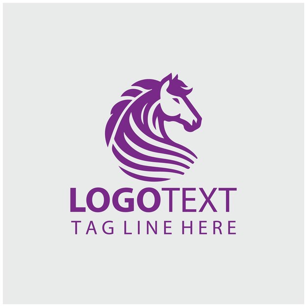 Ilustración vectorial del logotipo del caballo lineal