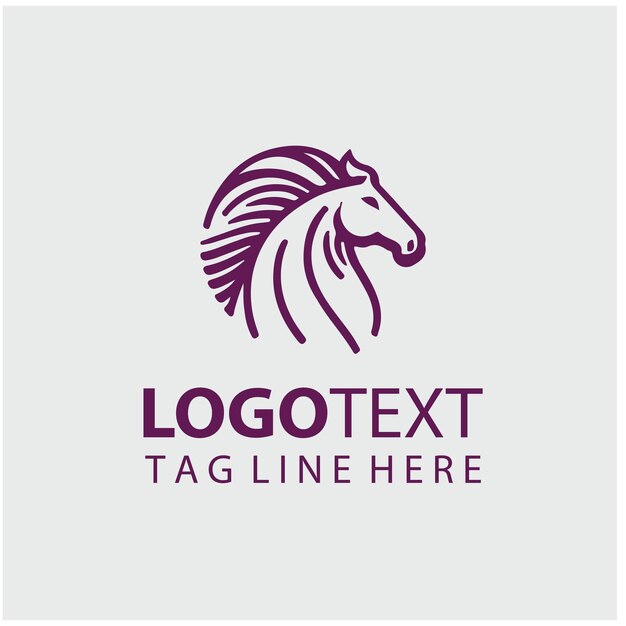 Ilustración vectorial del logotipo del caballo lineal