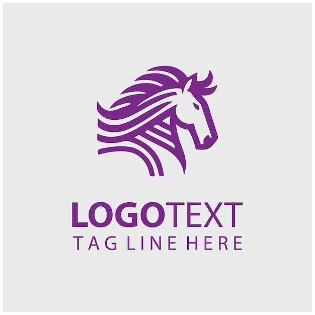 Ilustración vectorial del logotipo del caballo lineal