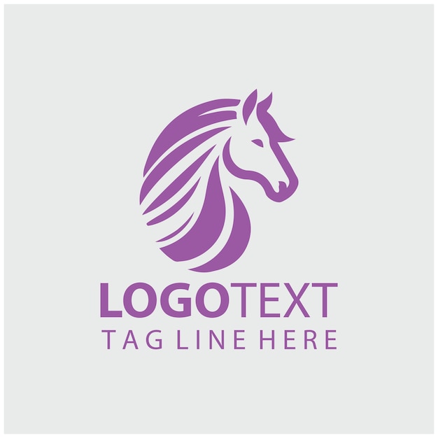 Ilustración vectorial del logotipo del caballo lineal