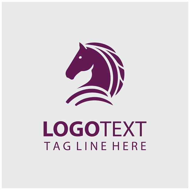 Ilustración vectorial del logotipo del caballo lineal