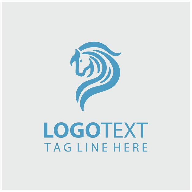 Ilustración vectorial del logotipo del caballo lineal