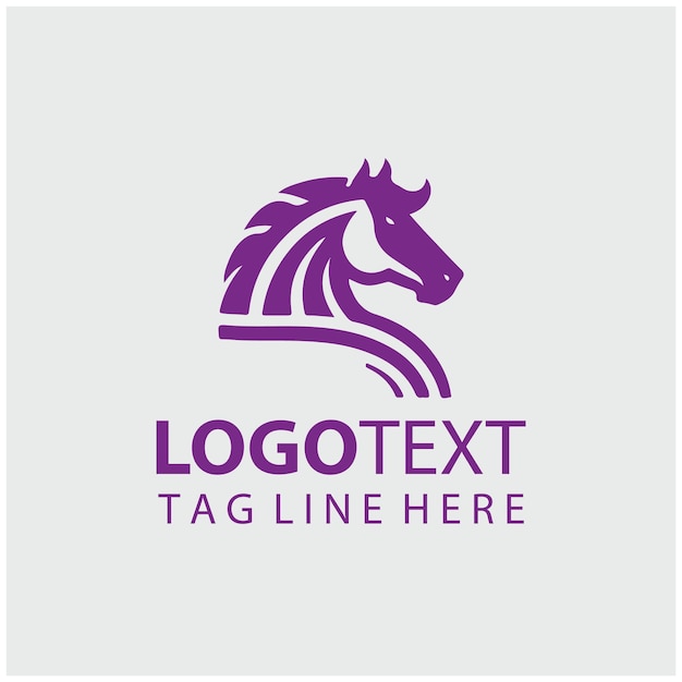Ilustración vectorial del logotipo del caballo lineal