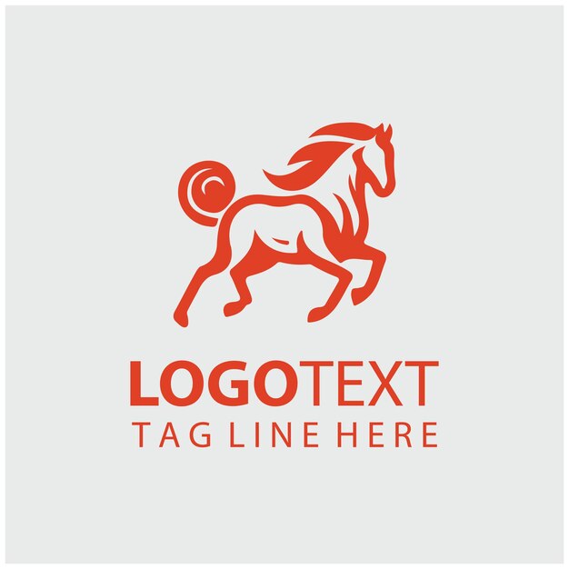 Ilustración vectorial del logotipo del caballo lineal