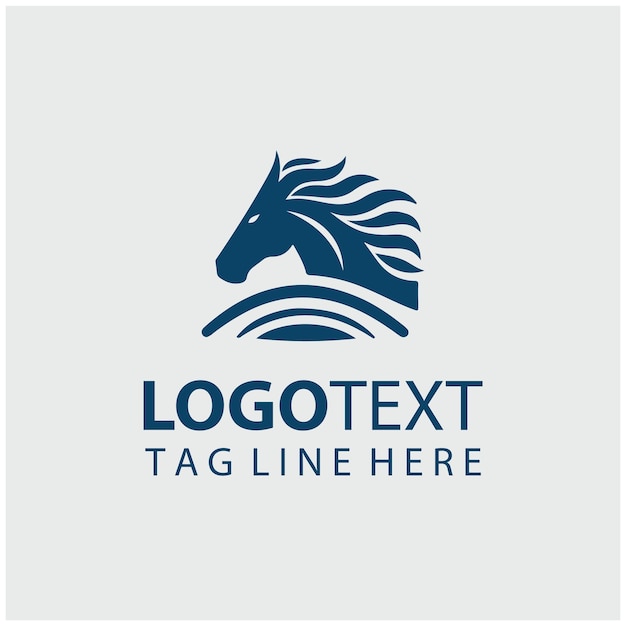 Ilustración vectorial del logotipo del caballo lineal