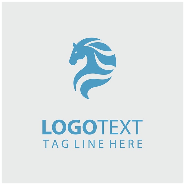 Ilustración vectorial del logotipo del caballo lineal