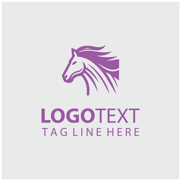 Ilustración vectorial del logotipo del caballo lineal