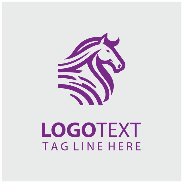 Ilustración vectorial del logotipo del caballo lineal