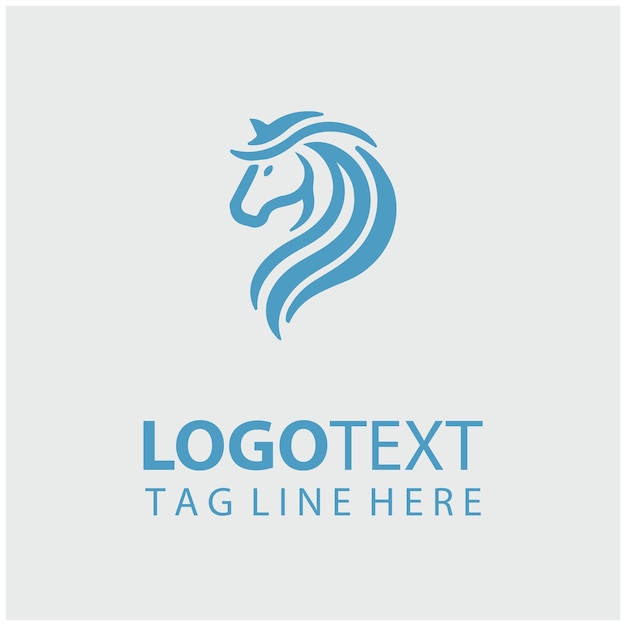 Ilustración vectorial del logotipo del caballo lineal