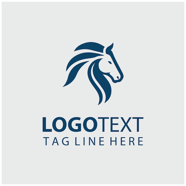 Ilustración vectorial del logotipo del caballo lineal
