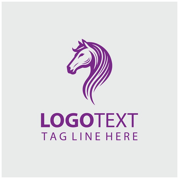 Ilustración vectorial del logotipo del caballo lineal