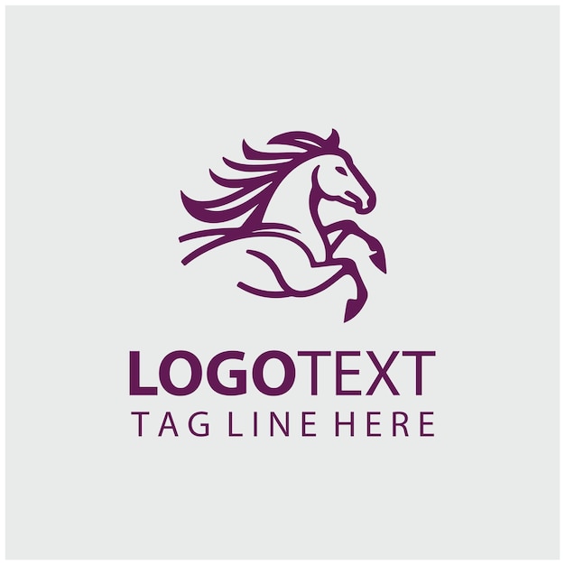 Ilustración vectorial del logotipo del caballo lineal