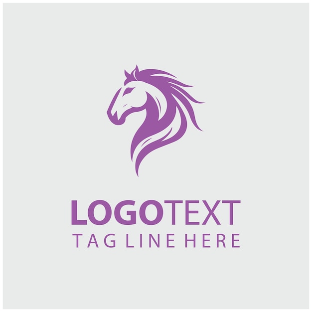 Ilustración vectorial del logotipo del caballo lineal