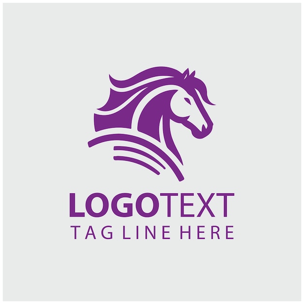 Ilustración vectorial del logotipo del caballo lineal