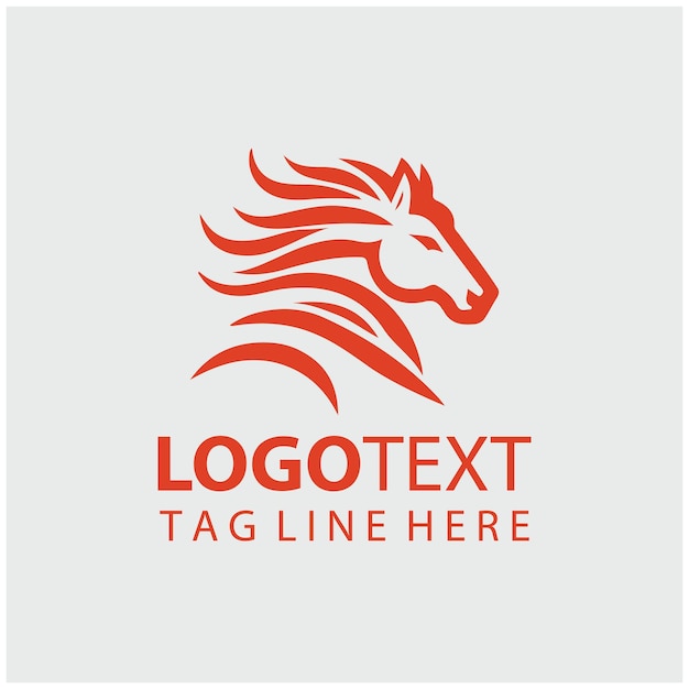 Ilustración vectorial del logotipo del caballo lineal