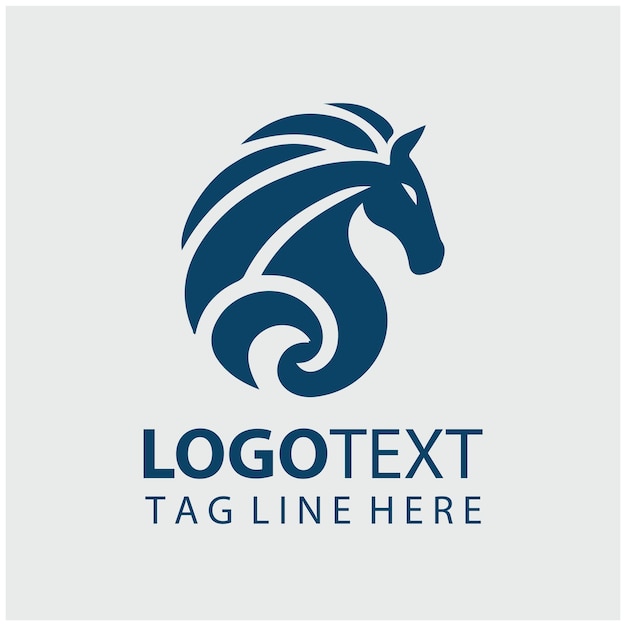 Ilustración vectorial del logotipo del caballo lineal