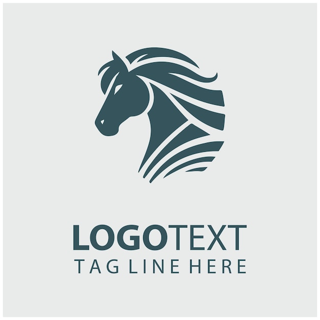 Ilustración vectorial del logotipo del caballo lineal