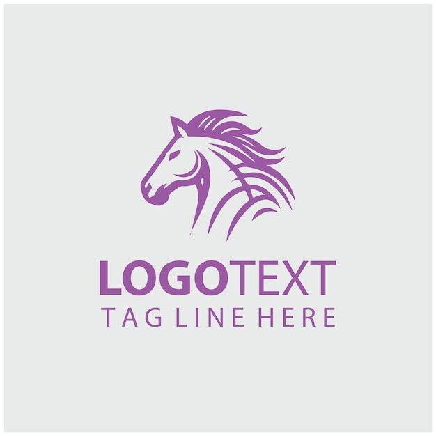 Ilustración vectorial del logotipo del caballo lineal