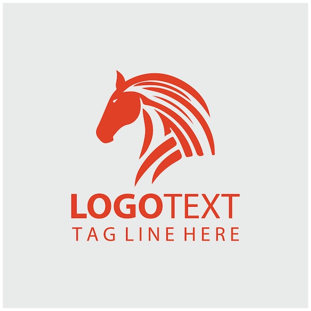 Ilustración vectorial del logotipo del caballo lineal