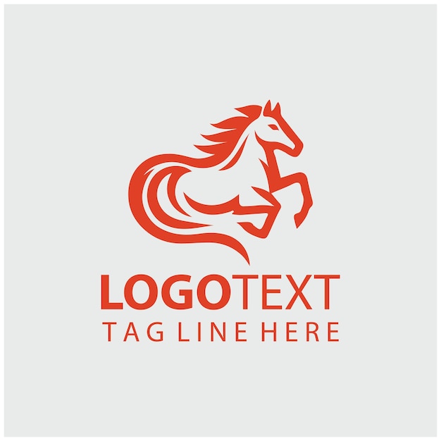 Ilustración vectorial del logotipo del caballo lineal