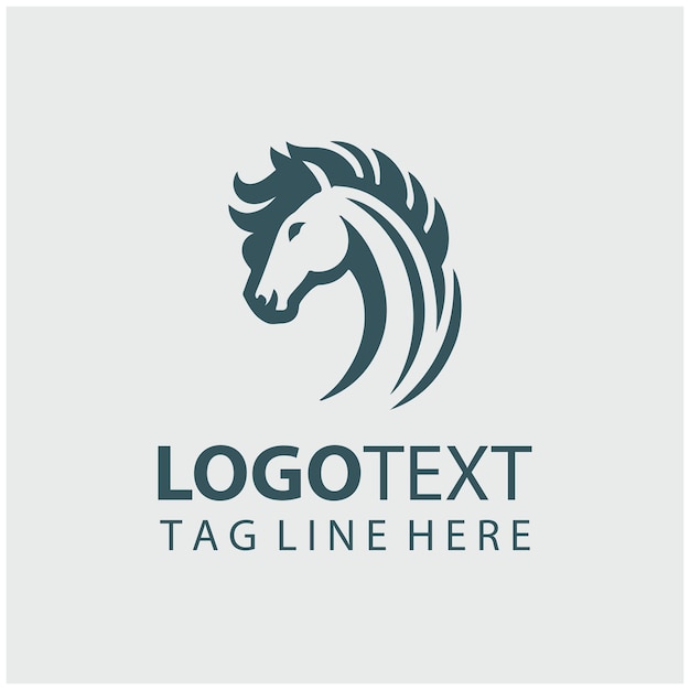 Ilustración vectorial del logotipo del caballo lineal