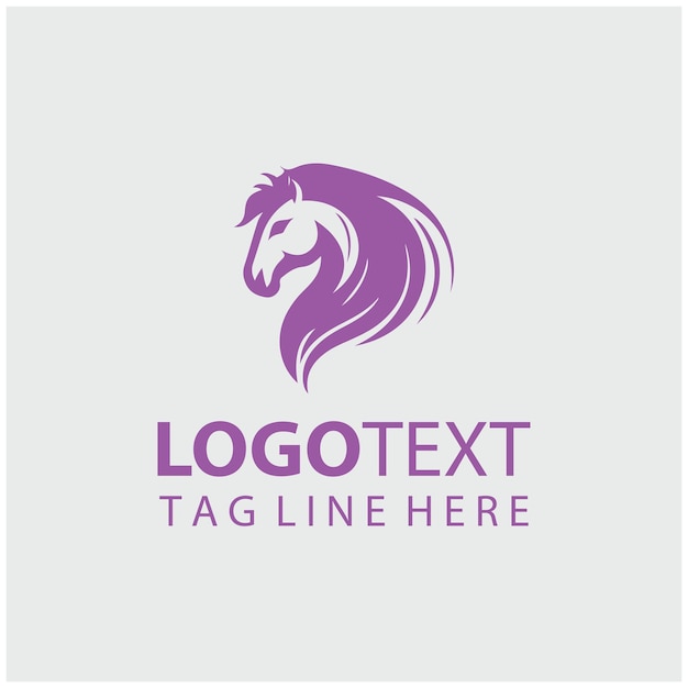 Ilustración vectorial del logotipo del caballo lineal