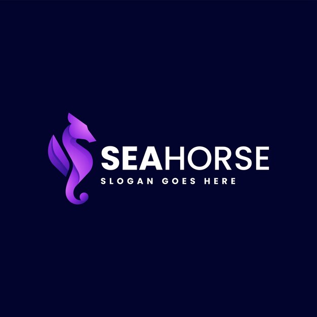 Ilustración vectorial del logotipo Caballo de mar Gradiente Estilo colorido