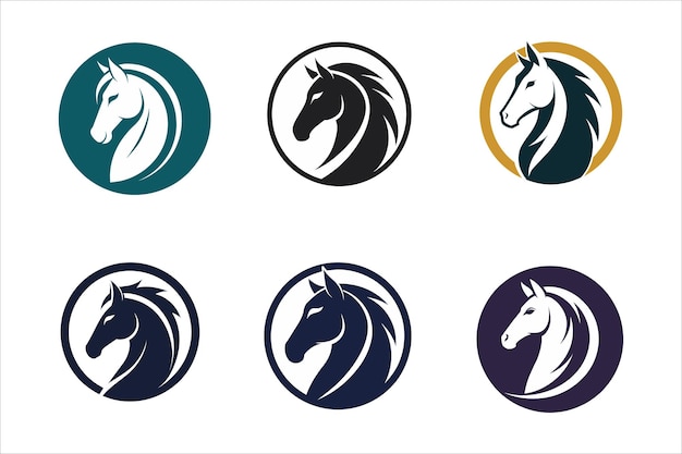 Ilustración vectorial del logotipo de la cabeza de caballo