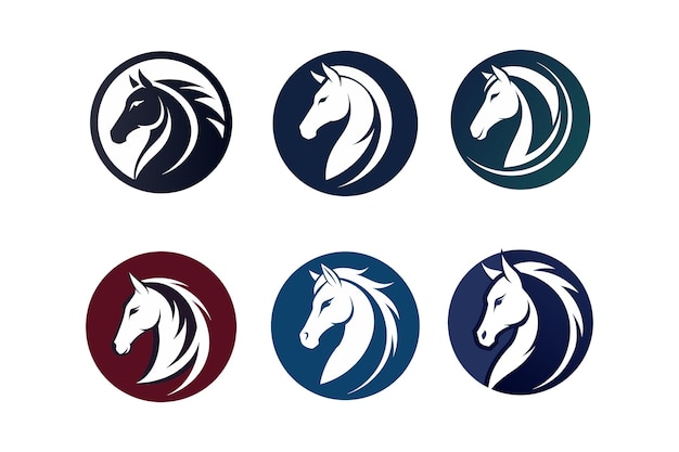 Ilustración vectorial del logotipo de la cabeza de caballo