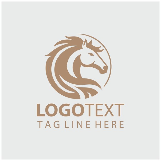 Ilustración vectorial del logotipo de la cabeza de caballo