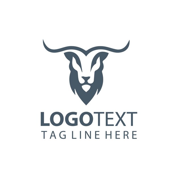 Ilustración vectorial del logotipo de la cabeza de ciervo