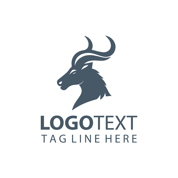 Ilustración vectorial del logotipo de la cabeza de ciervo