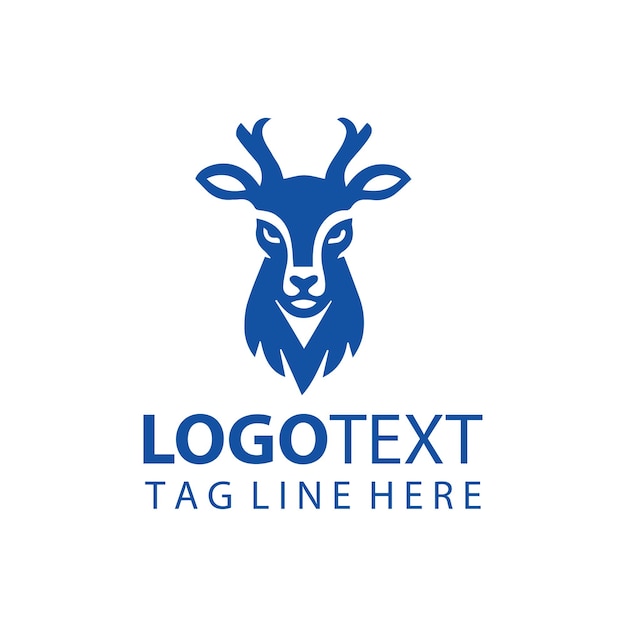 Ilustración vectorial del logotipo de la cabeza de ciervo