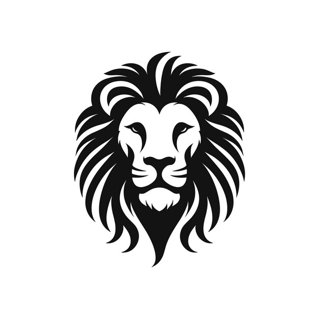 Ilustración vectorial del logotipo de la cabeza del león icónico en EPS de fondo aislado