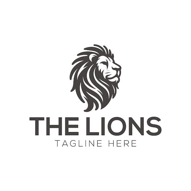 Ilustración vectorial del logotipo de la cabeza de león