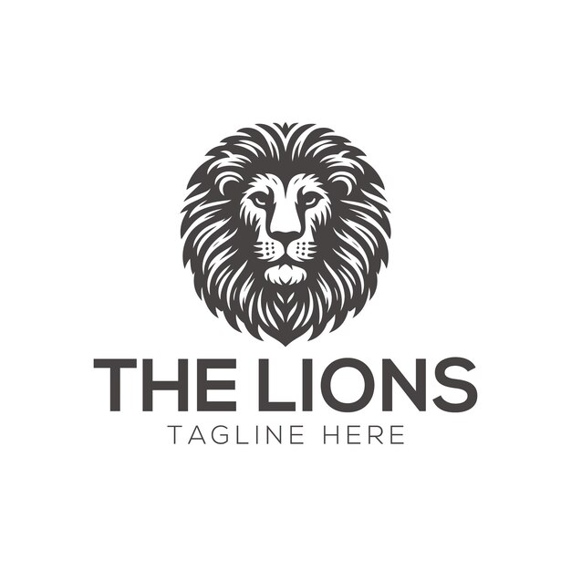 Ilustración vectorial del logotipo de la cabeza de león