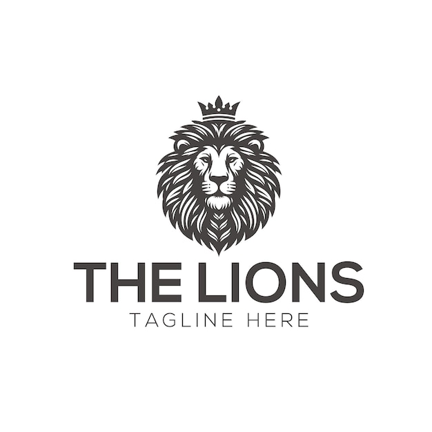 Ilustración vectorial del logotipo de la cabeza de león