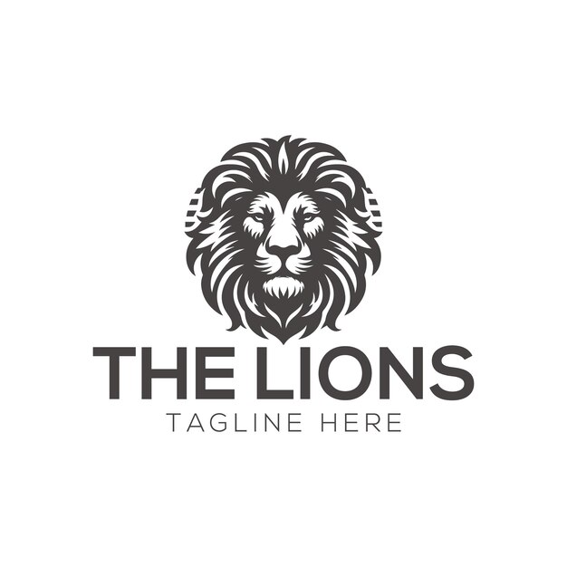 Ilustración vectorial del logotipo de la cabeza de león