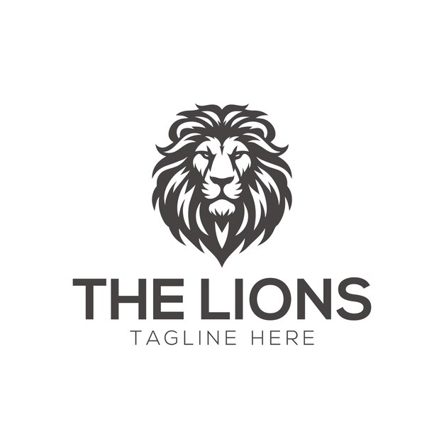 Ilustración vectorial del logotipo de la cabeza de león