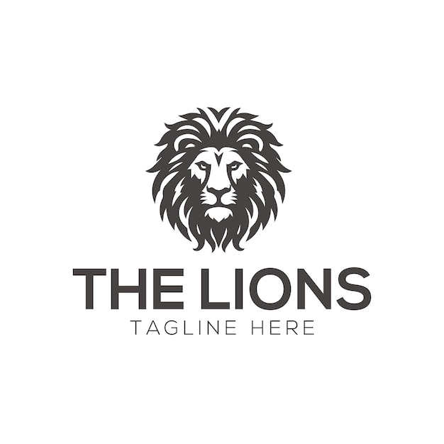 Ilustración vectorial del logotipo de la cabeza de león