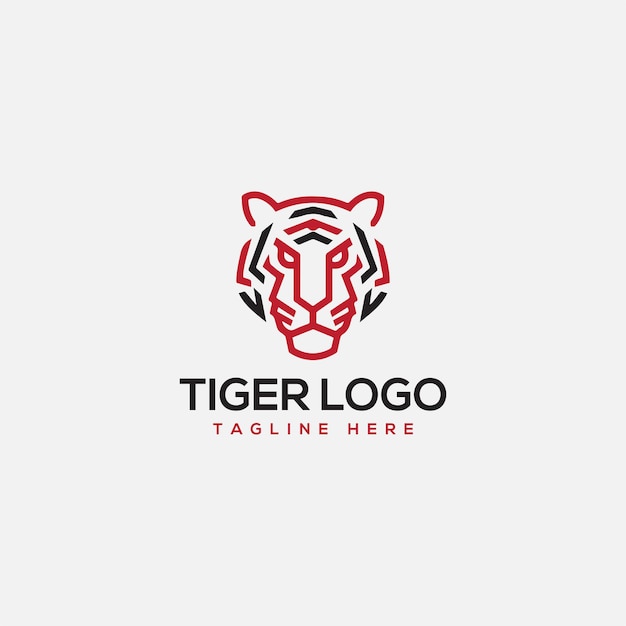 Ilustración vectorial del logotipo de la cabeza de tigre