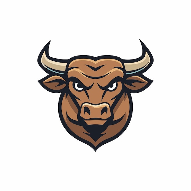 Ilustración vectorial del logotipo de la cabeza de toro mínima con líneas limpias y diseño moderno audaz