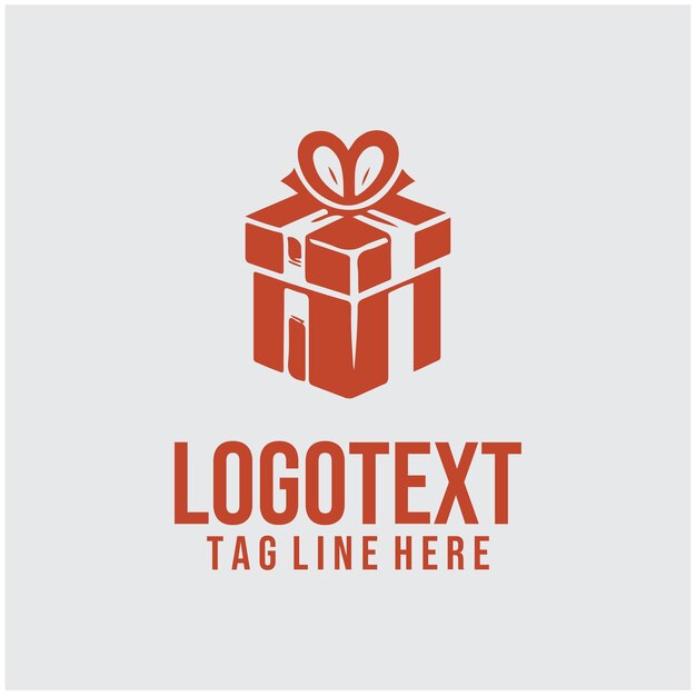 Ilustración vectorial del logotipo de la caja de regalos