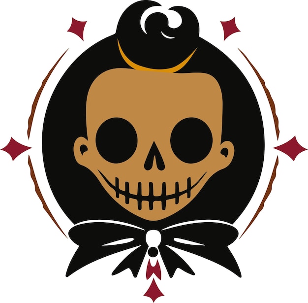 Ilustración vectorial del logotipo de la calavera símbolo de halloween