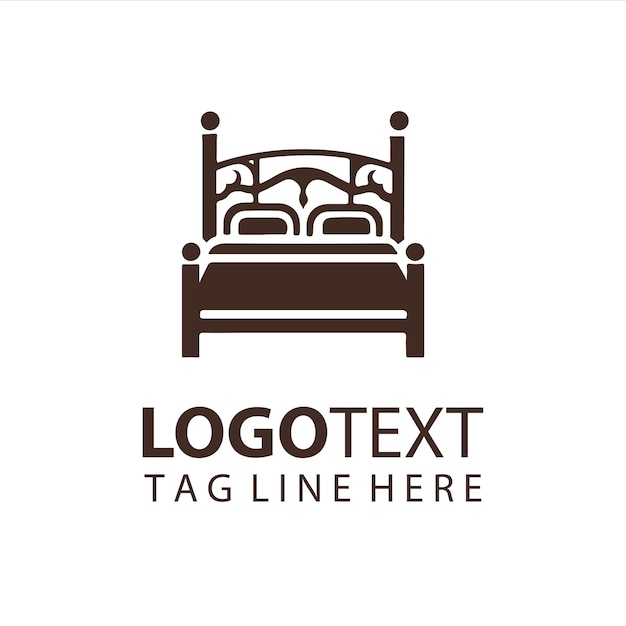Ilustración vectorial del logotipo de la cama de muebles
